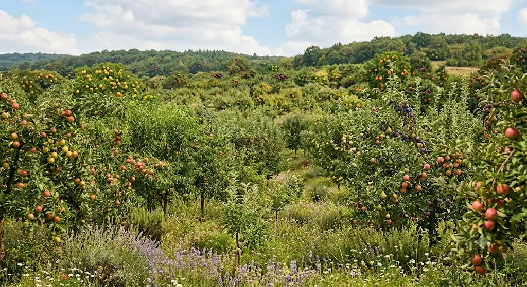 bosque de arboles frutales