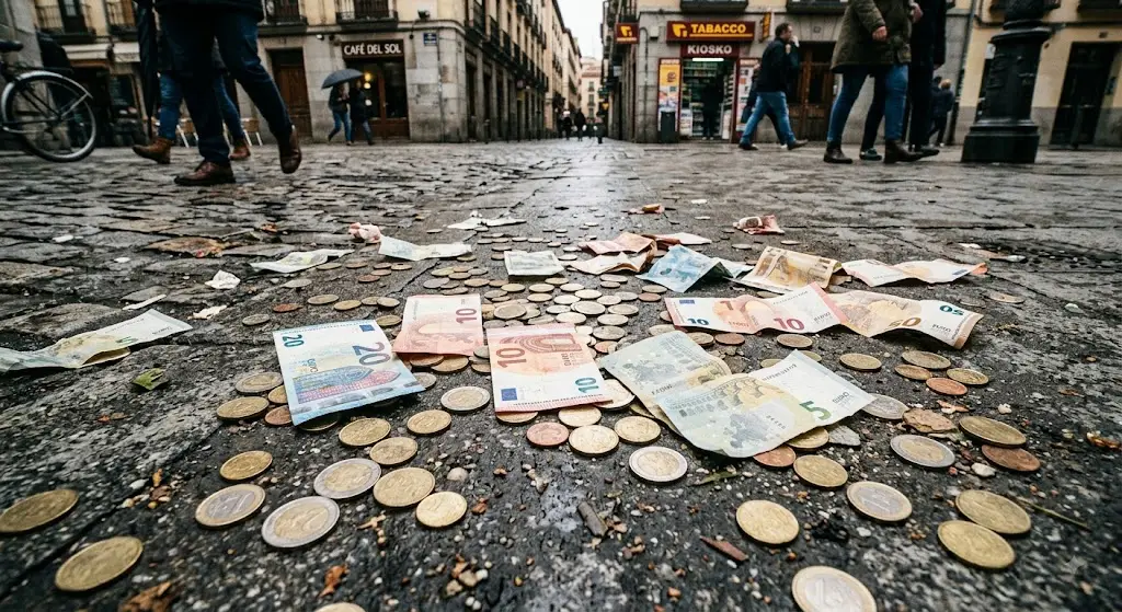 Dinero tirado en la calle